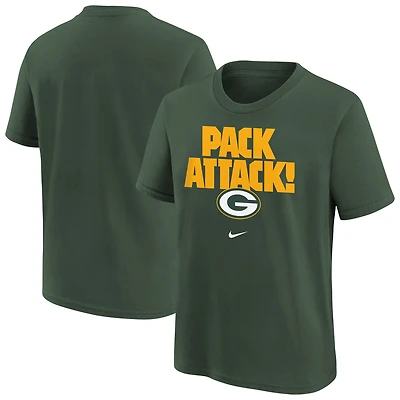 Youth Nike Hunter Green Green Bay Packers Pack Attack T-Shirt