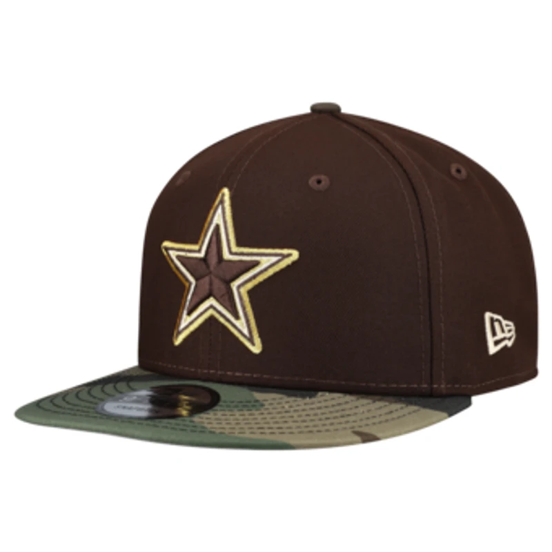 Men's New Era  Dark Brown Dallas Cowboys Burnt Wood Camo 9FIFTY Snapback Hat