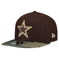 Men's New Era  Dark Brown Dallas Cowboys Burnt Wood Camo 9FIFTY Snapback Hat