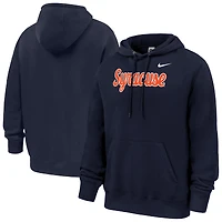Men's Nike  Navy Syracuse Orange Script Club Fleece Hoodie