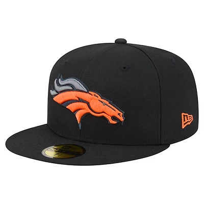 Men's New Era  Black Denver Broncos Color Pop 59FIFTY Fitted Hat