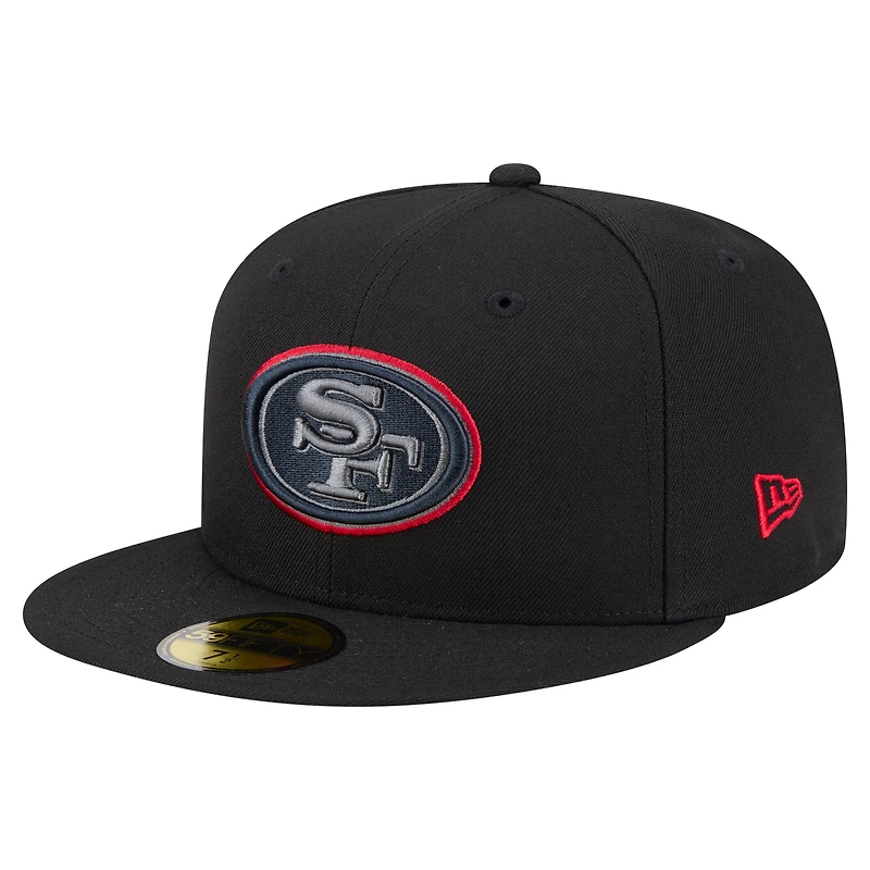 Men's New Era  Black San Francisco 49ers Color Pop 59FIFTY Fitted Hat