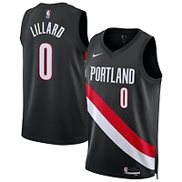 Unisex Nike Damian Lillard Black Portland Trail Blazers Swingman Player Jersey - Icon Edition