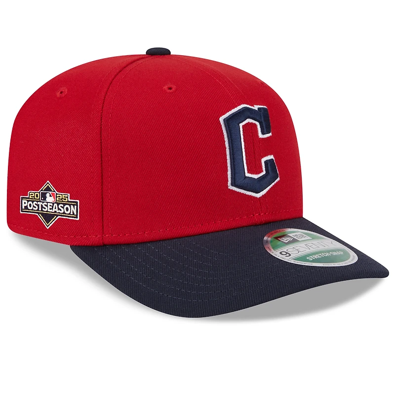Men's New Era  Red Cleveland Guardians 2025 MLB Postseason Side Patch 9SEVENTY Adjustable Hat