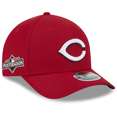 Men's New Era  Red Cincinnati Reds 2025 MLB Postseason Side Patch 9FORTY Adjustable Hat