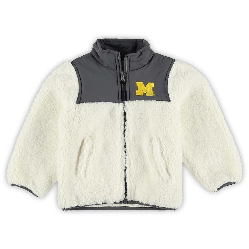 Toddler Garb Charcoal Michigan Wolverines Teddy Sherpa Jacket