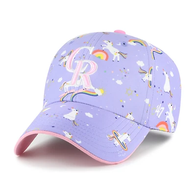 Girls Youth '47  Lavender Colorado Rockies Unicorn Clean Up Adjustable Hat
