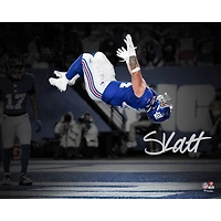 Cam Skattebo New York Giants Autographed 16" x 20" 2025 Week 3 Touchdown Celebration Backflip Spotlight Photograph