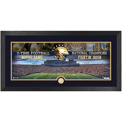 Highland Mint Notre Dame Fighting Irish Leprechaun Series 11-Time College Football National Champions 12" x 20" Panoramic Stadium Bronze Coin Photo Mint