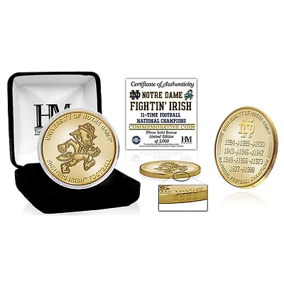 Highland Mint Notre Dame Fighting Irish Leprechaun Series 11-Time College Football National Champions Bronze Coin
