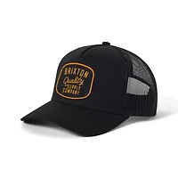 Unisex  Black Brixton Hubal NetPlus Adjustable Trucker Hat
