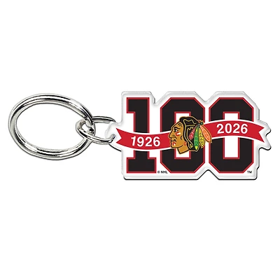 WinCraft Chicago Blackhawks Centennial Premium Acrylic Key Ring