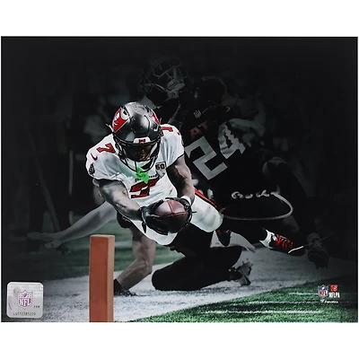 Bucky Irving Tampa Bay Buccaneers Autographed 8" x 10" Diving Touchdown Spotlight Photograph