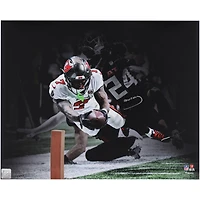 Bucky Irving Tampa Bay Buccaneers Autographed 16" x 20" Diving Touchdown Spotlight Photograph