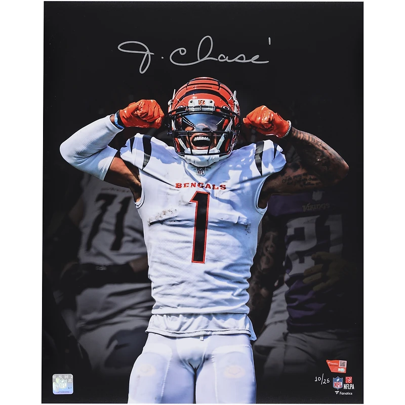 Ja'Marr Chase Cincinnati Bengals Autographed 16" x 20" Unleashed Photograph - Limited Edition of 25