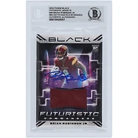 Brian Robinson Jr. Washington Commanders Autographed 2022 Panini Black Futuristic Jersey Relic #30 #/125 Beckett Fanatics Witnessed Authenticated 10 Rookie Card