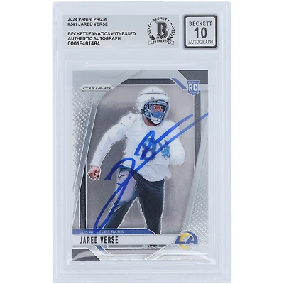 Jared Verse Los Angeles Rams Autographed 2024 Panini Prizm #341 Beckett Fanatics Witnessed Authenticated /10 Rookie Card