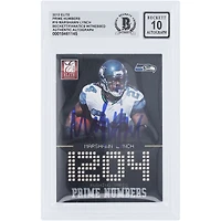 Marshawn Lynch Seattle Seahawks Autographed 2012 Panini Elite Prime Numbers #16 #/999 Beckett Fanatics Witnessed Authenticated 10 Card