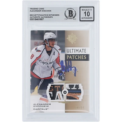 Alexander Ovechkin Washington Capitals Autographed 2007-08 Upper Deck Ultimate Collection Ultimate Patches Dual Relic #UP-AO #24/25 Beckett Fanatics Witnessed Authenticated 10 Card