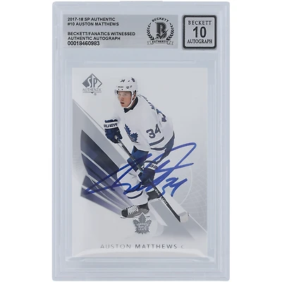 Auston Matthews Toronto Maple Leafs Autographed 2017-18 Upper Deck SP Authentic #10 Beckett Fanatics Witnessed Authenticated 10 Card