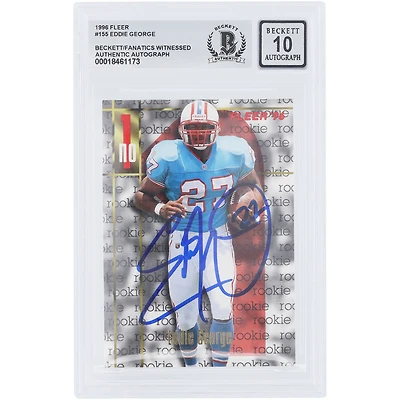 Eddie George Houston Oilers Autographed 1996 Fleer #155 Beckett Fanatics Witnessed Authenticated /10 Rookie Card