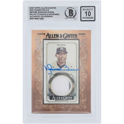 Mariano Rivera New York Yankees Autographed 2020 Topps Allen & Ginter Gray Jersey Relic #MFR-MR Beckett Fanatics Witnessed Authenticated 10 Card