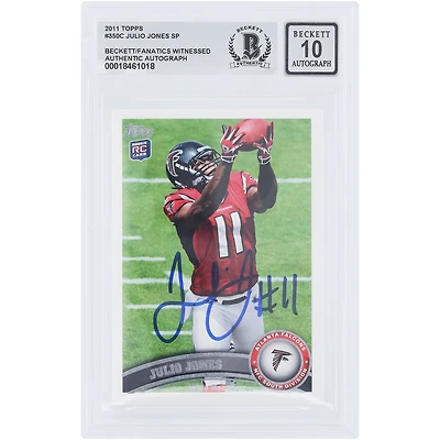 Julio Jones Atlanta Falcons Autographed 2011 Topps #350C Beckett Fanatics Witnessed Authenticated 10 Rookie Card