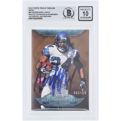 Marshawn Lynch Seattle Seahawks Autographed 2012 Topps Triple Threads Sepia #83 #/310 Beckett Fanatics Witnessed Authenticated 10 Card