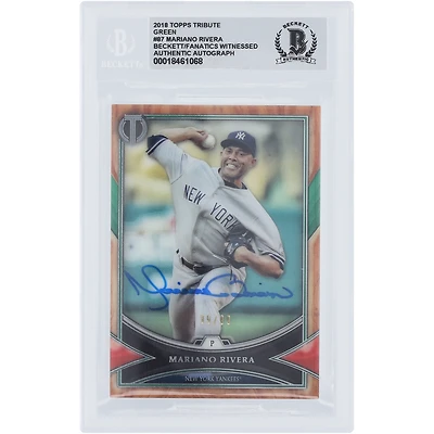 Mariano Rivera New York Yankees Autographed 2018 Topps Tribute Green #87 #/99 Beckett Fanatics Witnessed Authenticated /10 Card