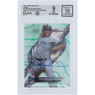 Mariano Rivera New York Yankees Autographed 2018 Topps High Tek Green #HT-MR #/99 Beckett Fanatics Witnessed Authenticated 9/10 Card