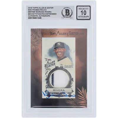 Mariano Rivera New York Yankees Autographed 2019 Topps Allen & Ginter Pinstripe Jersey Relic #MFR-MR Beckett Fanatics Witnessed Authenticated 10 Card