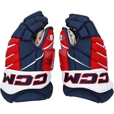 Alexander Ovechkin Washington Capitals Autographed Game-Used Blue CCM Gloves from the 2024-25 NHL Season
