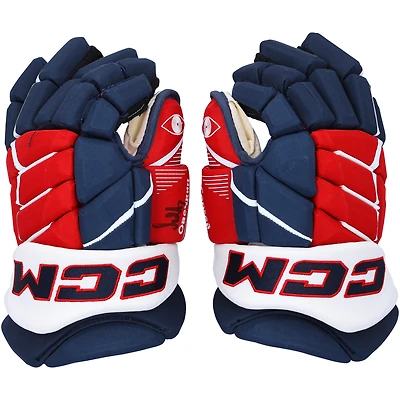 Alexander Ovechkin Washington Capitals Autographed Game-Used Blue CCM Gloves from the 2024-25 NHL Season - HH98515467-68