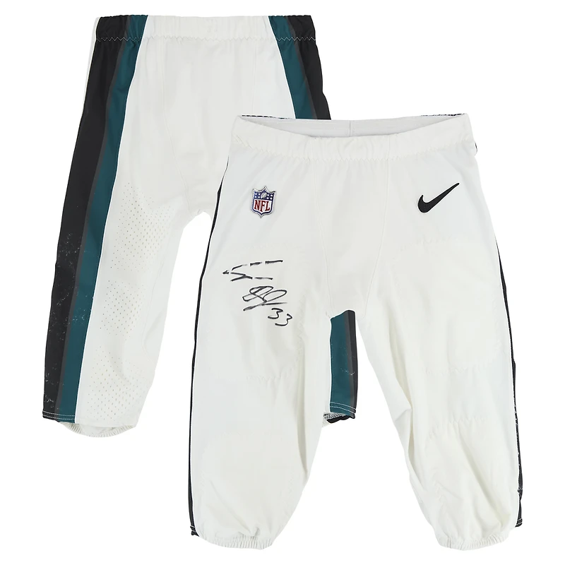 Cooper DeJean Philadelphia Eagles Autographed Game-Used #33 White Nike Pants vs. Tampa Bay Buccaneers on September 29, 2024
