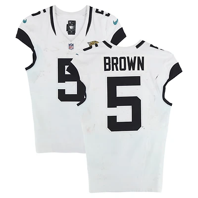 Dyami Brown Jacksonville Jaguars Game-Used #5 White Nike Jersey vs. Cincinnati Bengals on September 14, 2025