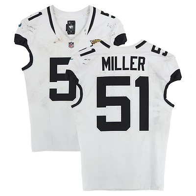 Ventrell Miller Jacksonville Jaguars Game-Used #51 White Nike Jersey vs. Cincinnati Bengals on September 14, 2025