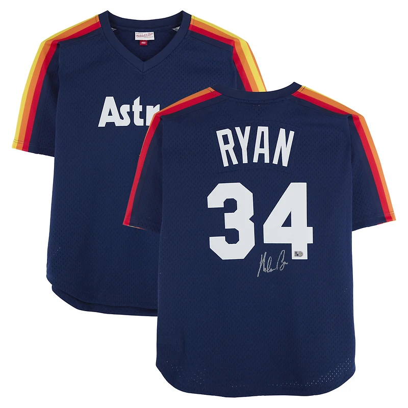 Nolan Ryan Houston Astros Autographed Navy Mitchell & Ness Authentic Jersey