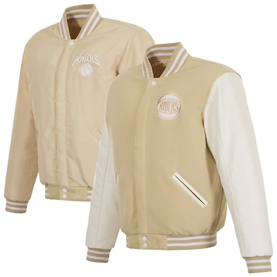 Men's JH Design  Tan New York Knicks Full-Zip Reversible Jacket