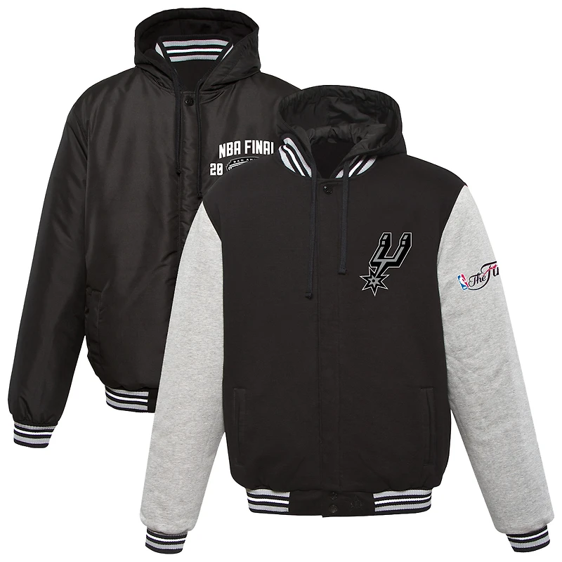 Youth JH Design  Black San Antonio Spurs 2014 NBA Finals Fleece Full-Zip Varsity Jacket