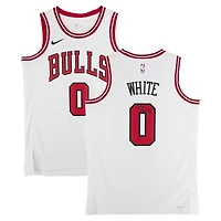Coby White Chicago Bulls Autographed White Nike Association Edition Swingman Jersey