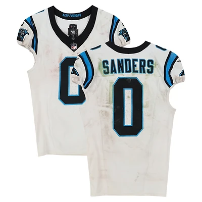 Ja'Tavion Sanders Carolina Panthers Game-Used #0 White Nike Jersey vs. Arizona Cardinals on September 14, 2025