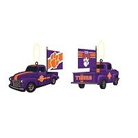 Clemson Tigers 3" Rally Truck Two-Piece Ornament Set