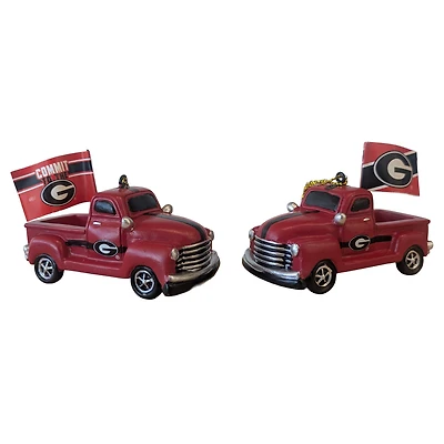 Georgia Bulldogs 3" Rally Truck Two-Piece Ornament Set