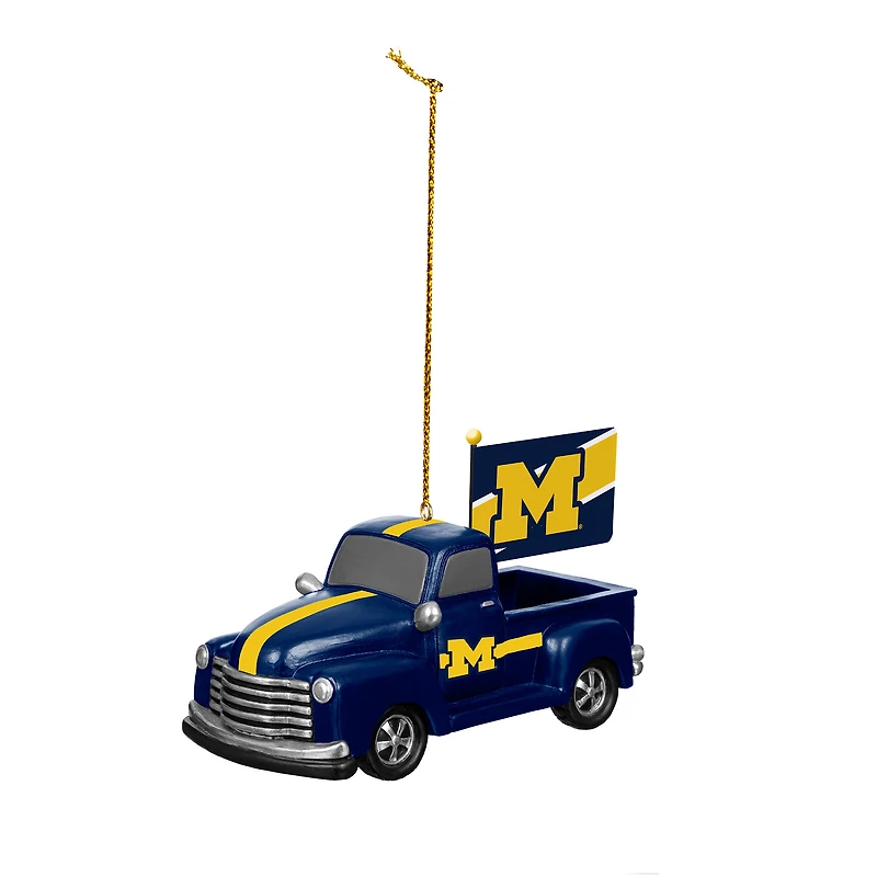 Michigan Wolverines 3" Rally Truck Two-Piece Ornament Set