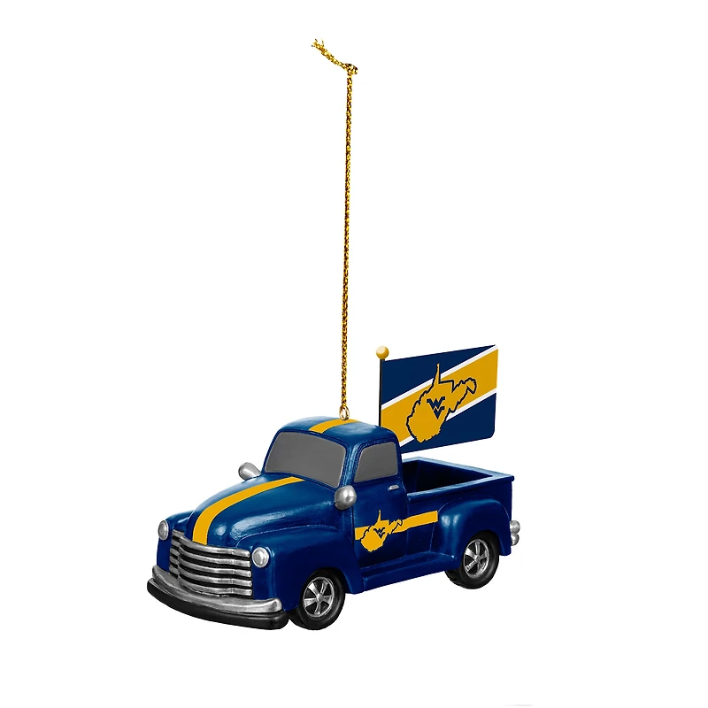West Virginia Mountaineers 3" Rally Truck Two-Piece Ornament Set