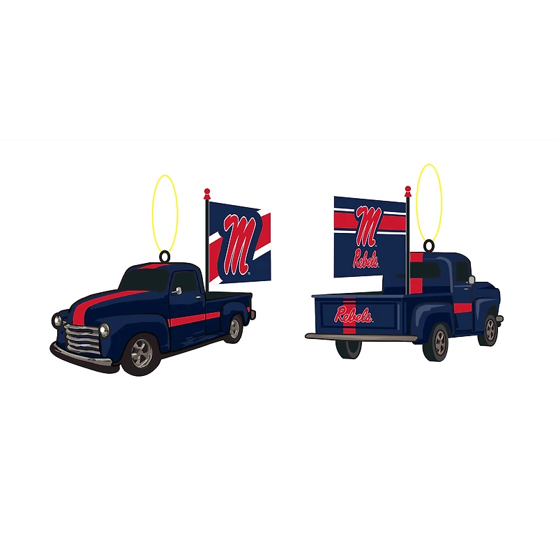 Ole Miss Rebels 3" Rally Truck Two-Piece Ornament Set