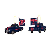 Ole Miss Rebels 3" Rally Truck Two-Piece Ornament Set