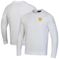 Men's Under Armour  White Notre Dame Fighting Irish Metallic Rival Fleece Crewneck Sweatshirt