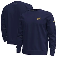 Men's Under Armour  Navy Notre Dame Fighting Irish Metallic Tri-Blend Unstoppable Fleece Sweatshirt