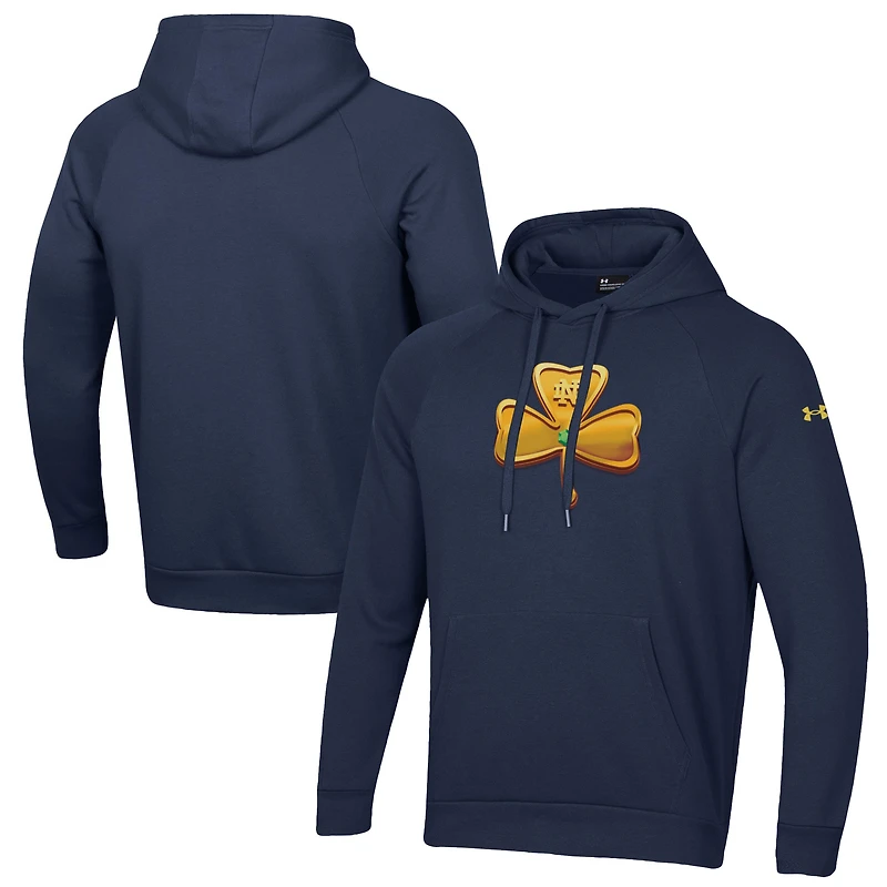 Men's Under Armour Navy Notre Dame Fighting Irish Shillelagh Clover Rival Fleece Hoodie